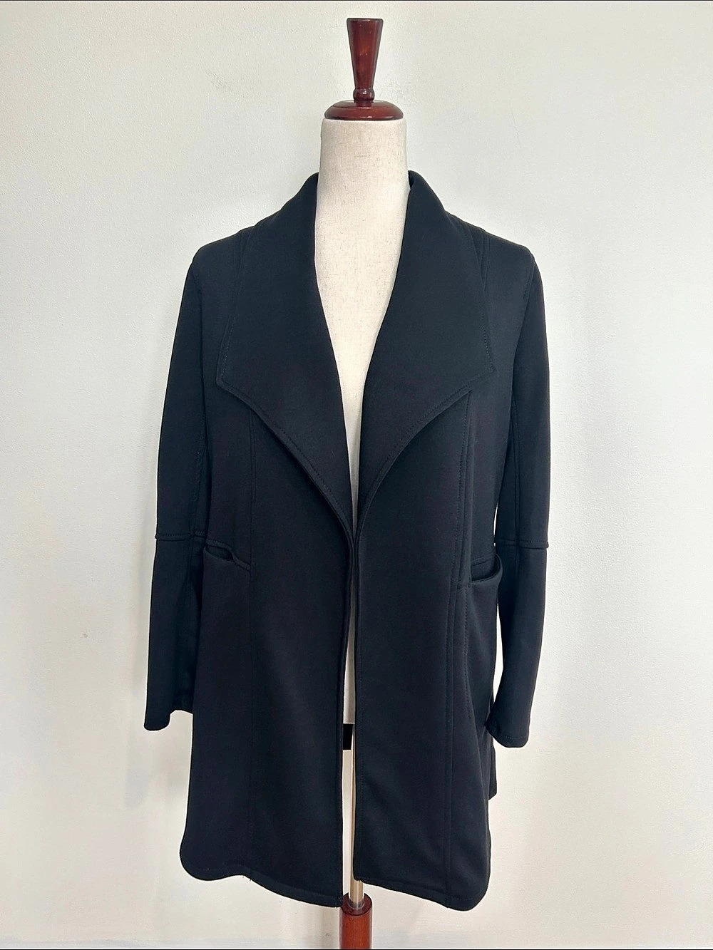 Max Studio Black Longline Open Jacket Size Small NWT